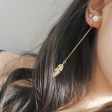 Simulated Pearls Long Tassel Earrings