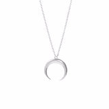 Curved Crescent Pendant Necklace