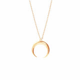 Curved Crescent Pendant Necklace