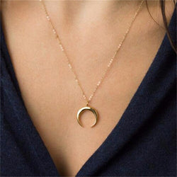 Curved Crescent Pendant Necklace