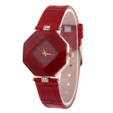 Geometry Crystal Leather Watch