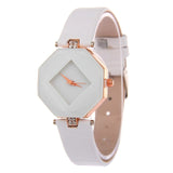 Geometry Crystal Leather Watch