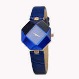 Geometry Crystal Leather Watch