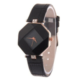 Geometry Crystal Leather Watch