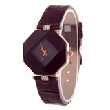 Geometry Crystal Leather Watch