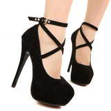 Cross-tied Ankle Strap Shoes
