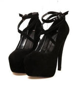 Cross-tied Ankle Strap Shoes