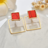 Fashion Faux Stone Stud Earrings