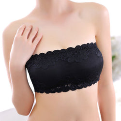 Solid Lace Floral Bras